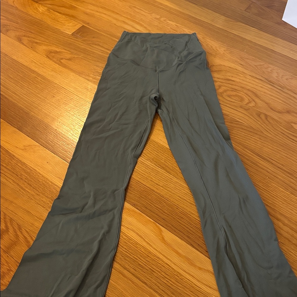Offline by Aerie Olive Green Real Me Flare Hi-Rise Leggings